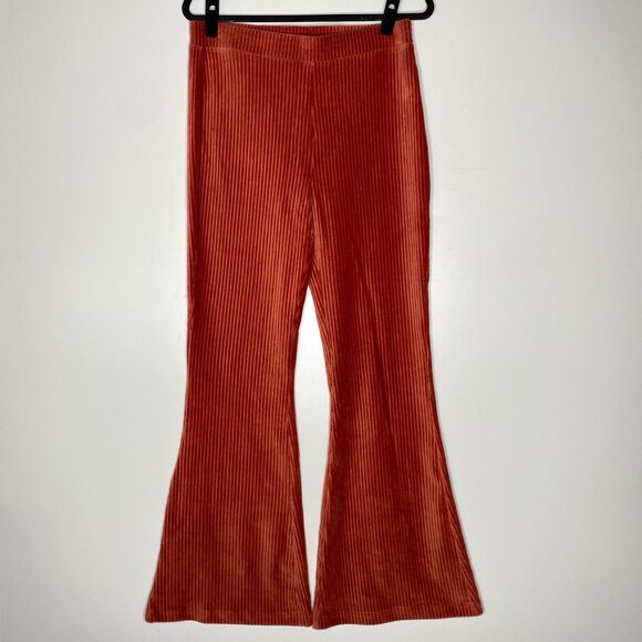 New Aerie Groove-On Velour High Waisted Flare Pant Women's Size Large - Picture 1 of 11
